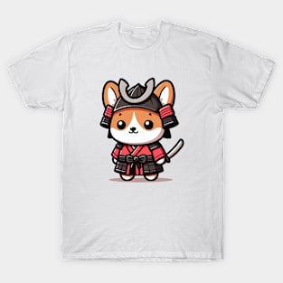 cute corgi super samurai warrior T-Shirt